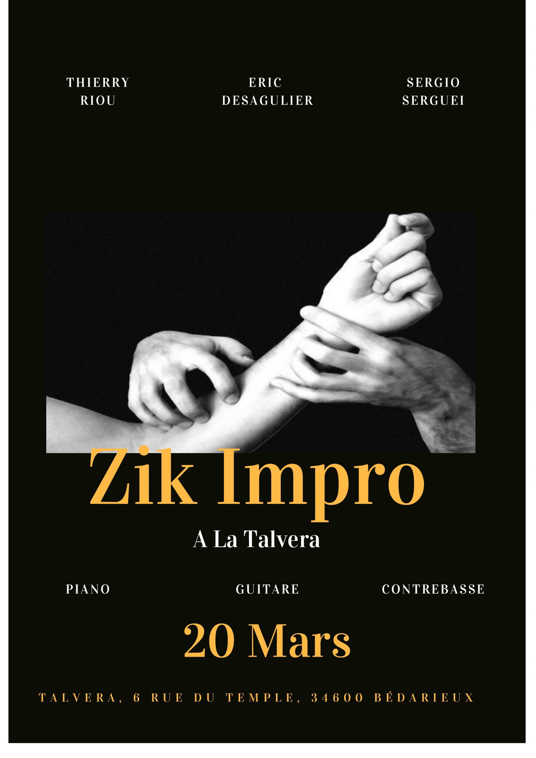 CONCERT: ZIK IMPRO L'itinérance, 20 Mars 2020 20H30