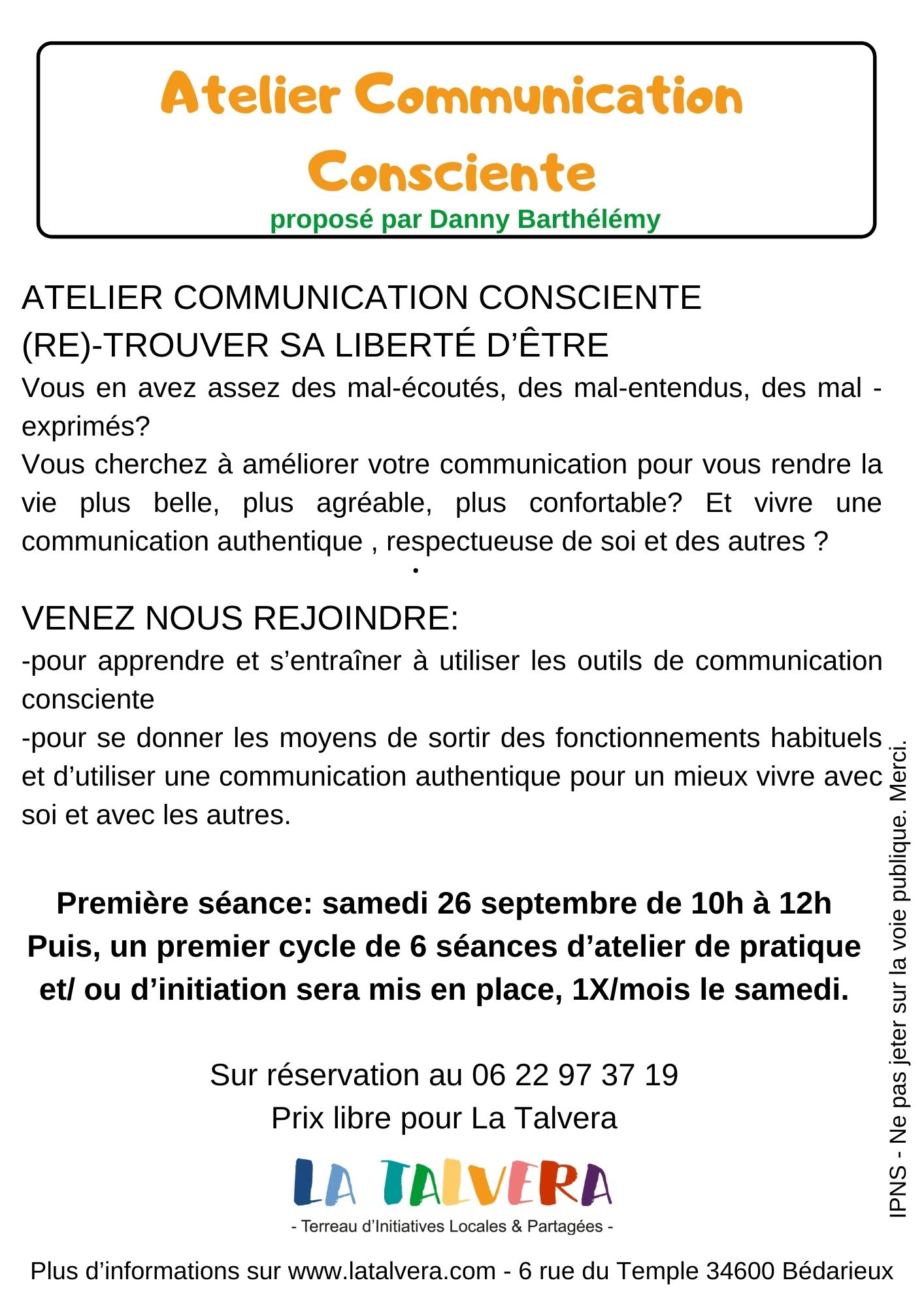 ATELIER DE COMMUNICATION CONSCIENTE