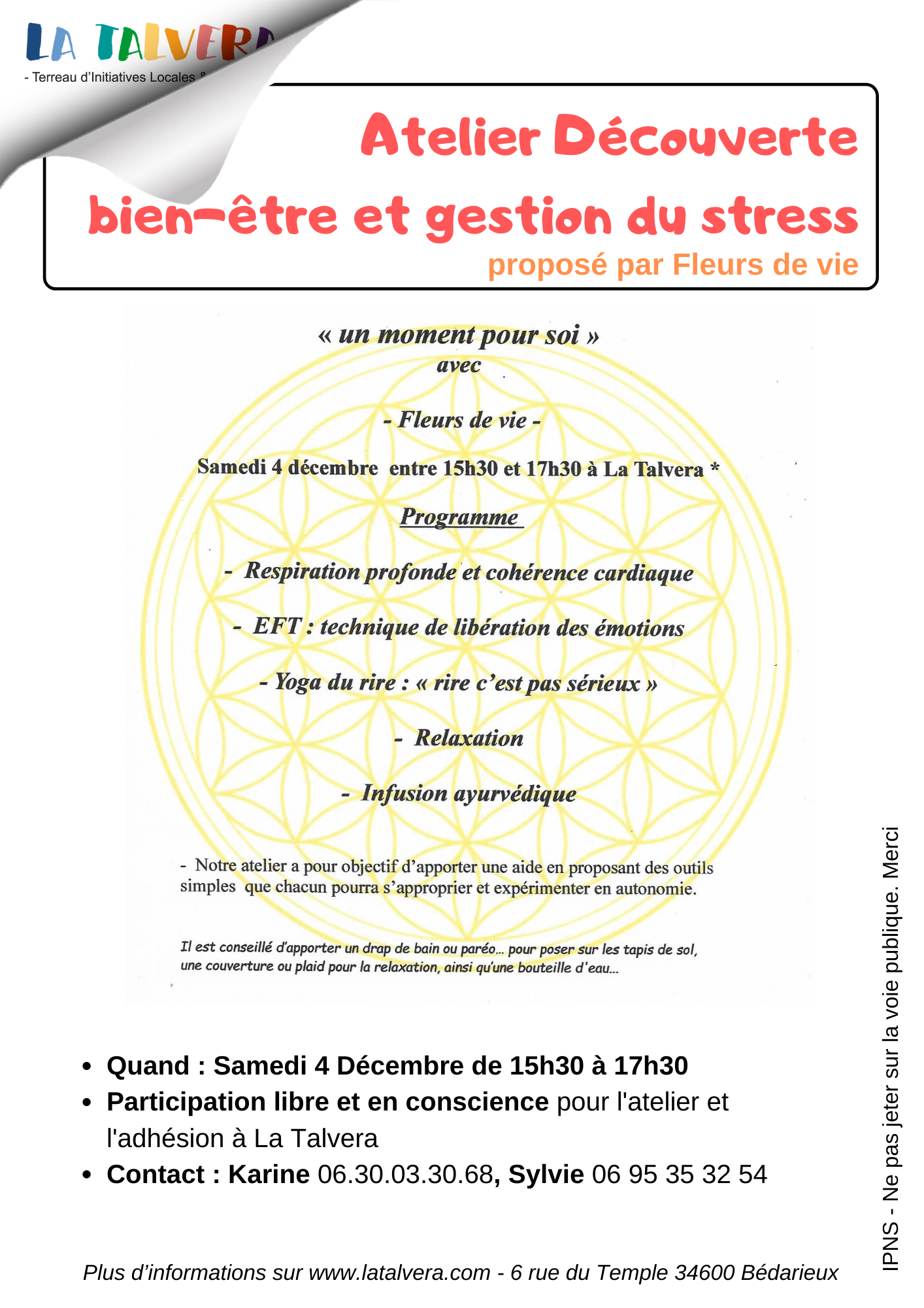 Atelier découverte - "Bien-être et gestion du stress"