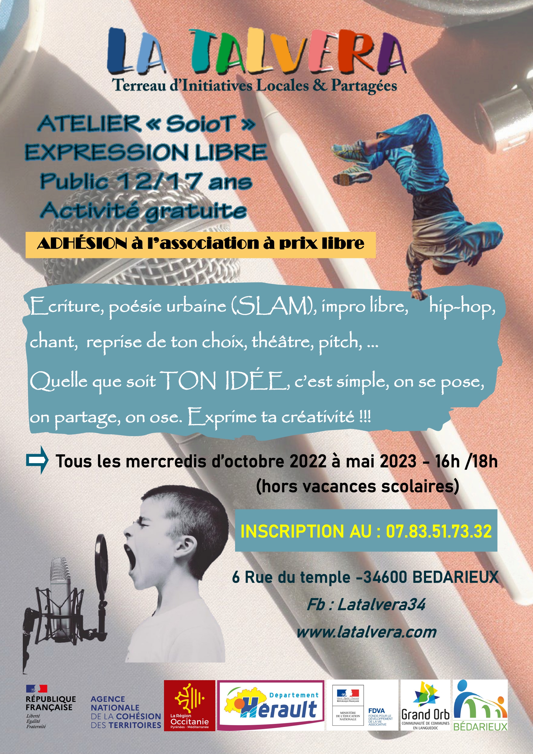 Atelier “SoioT”- EXPRESSION LIBRE (12/17 ans)