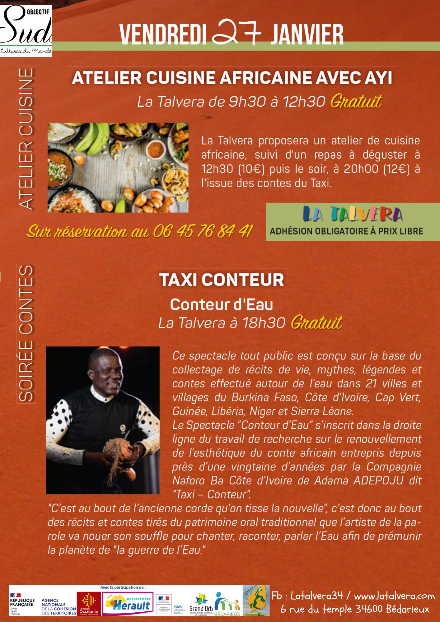 Journée : Atelier Cuisine, Repas et Conte - Thème Afrique de l'Ouest