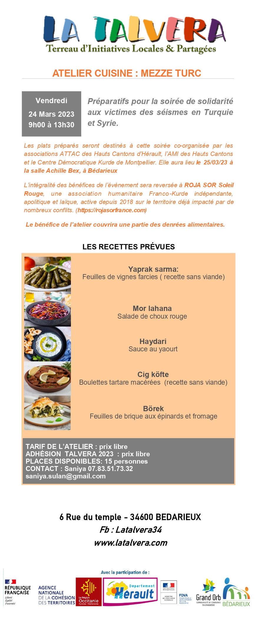 Atelier Cuisine en soutien