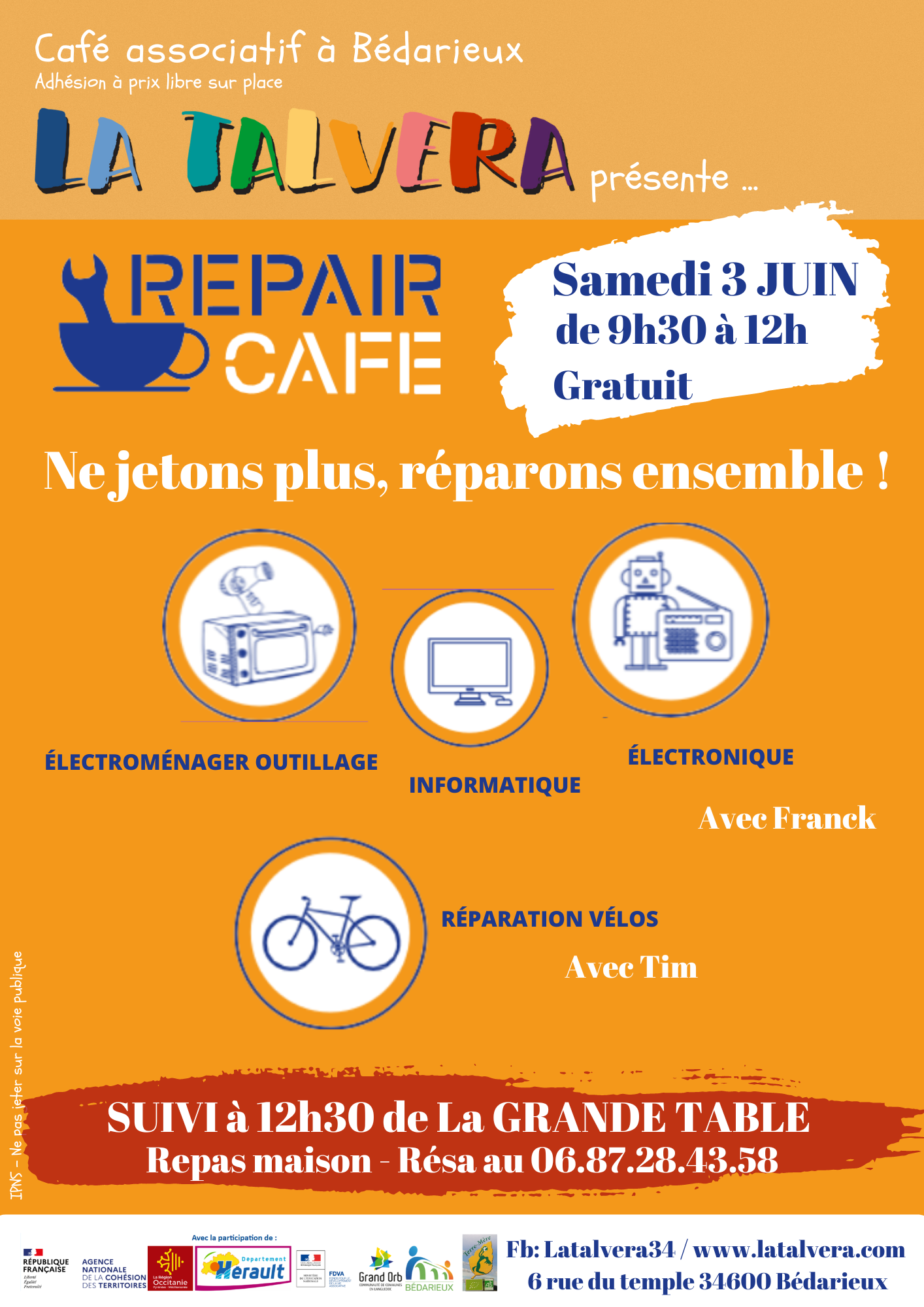 Répare café / Atelier cuisine / Grande Table !