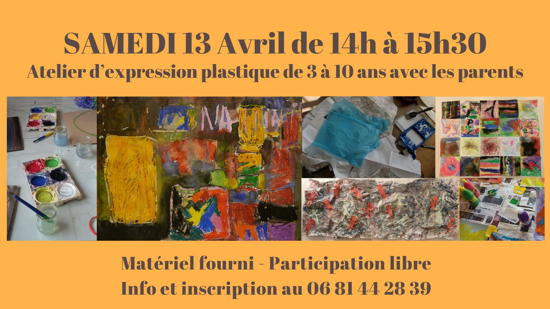 Atelier d’expression plastique de 3 à 10 ans avec les parents